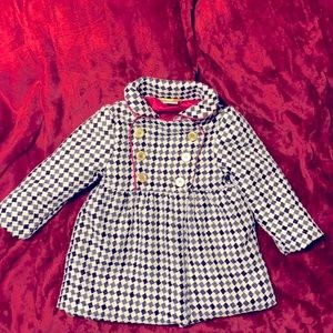 Penelope Mack Girls Diamond Print Coat Sz-6